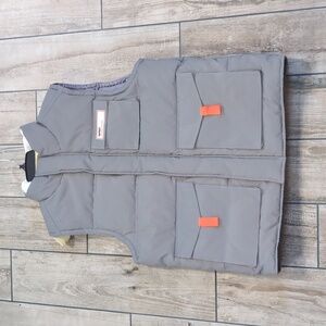 NWT Men's Forever 21 Reflective NASA Inspired Puffer Vest with Sherpa Collar